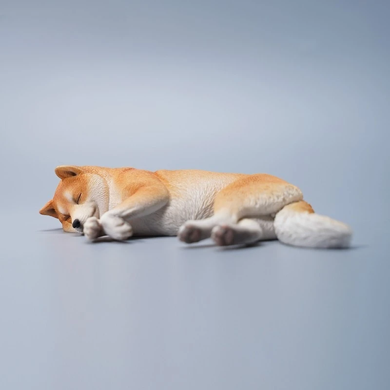 Simulation animal model, sleeping Shiba Inu tide play cute creative ornament