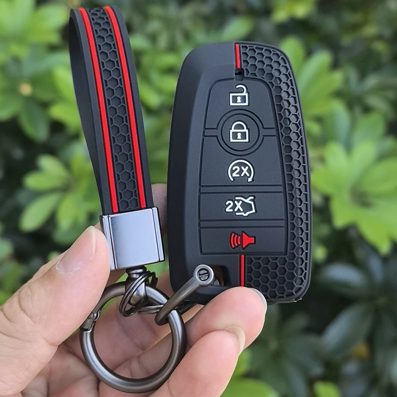 

Чехол-держатель для автомобильного ключа с 5 кнопками для Ford Edge Explorer Fusion Mustang F150 F250 F-350 F-450, защитный чехол-сумка