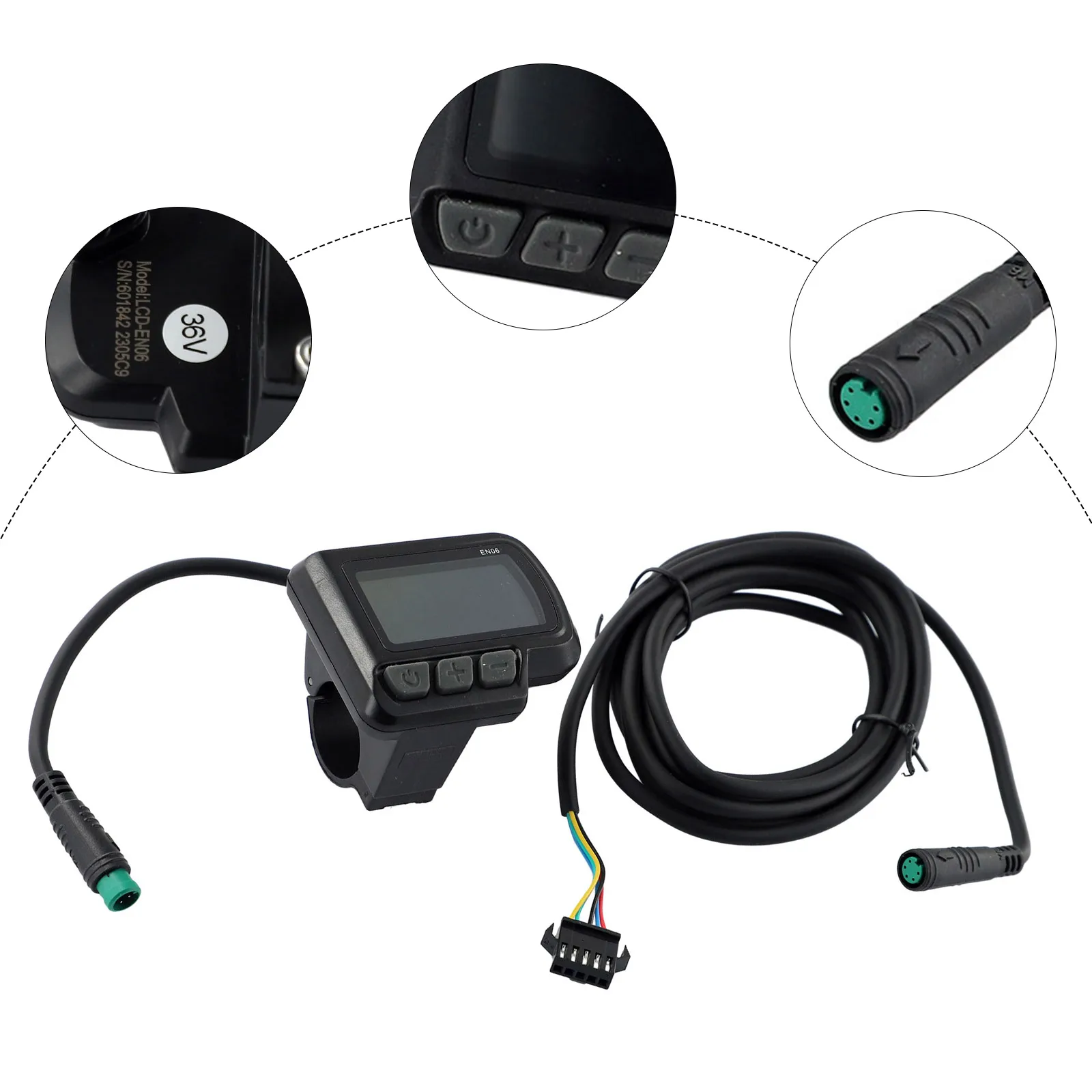 Comprehensive Ebike Control Panel EN06 with LCD Display Monitors Riding Metrics Across Multiple Voltage Levels