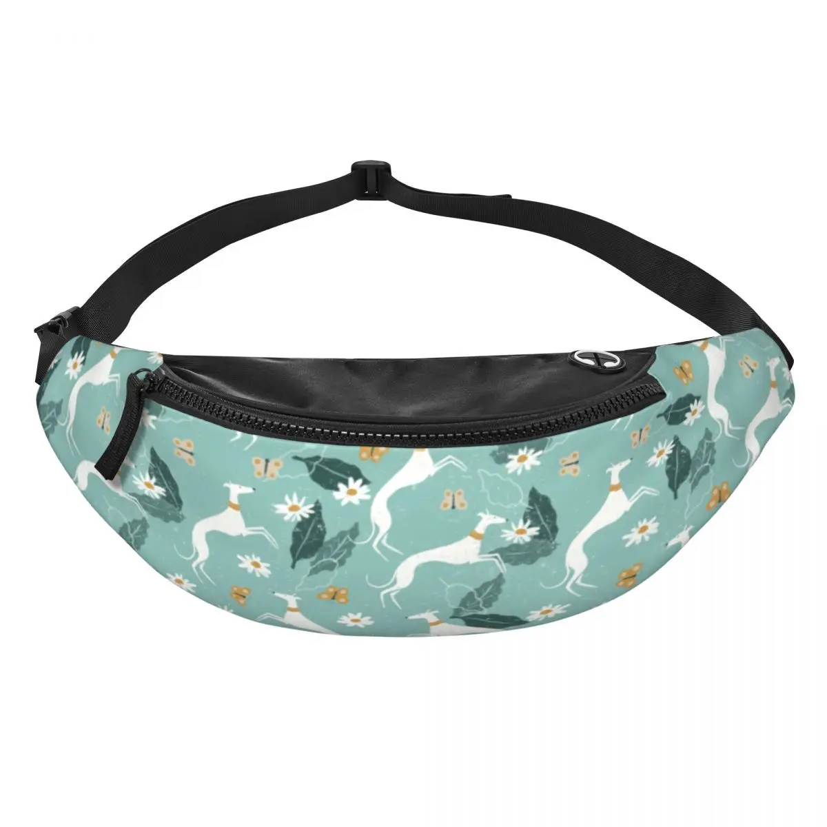 Customized Greyhound And Butterfly Fanny Pack for Women Men Fashion Dog Crossbody Waist Bag Cycling Camping Phone Money Pouch