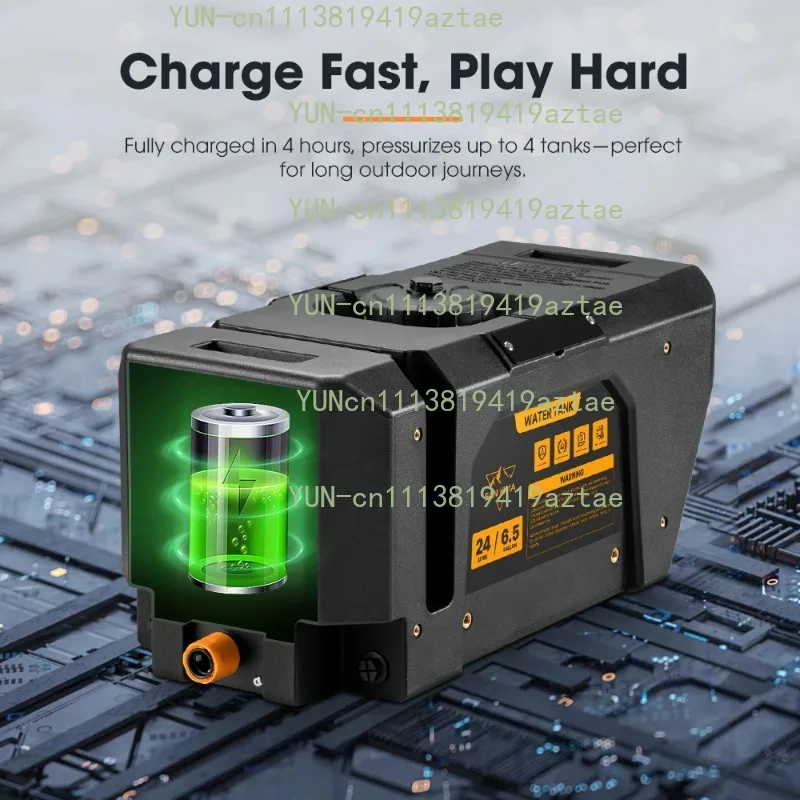 Quick Charge Pressurized Portable Water Tank 24L B-at-tery- Powered Out-door Shower Kit for Camping Hiking 4X4 Offroad