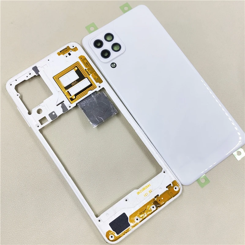 Boîtier complet pour Samsung Galaxy A22 4G A225, cadre intermédiaire + coque arrière de batterie avec lentille de caméra, pièces de réparation