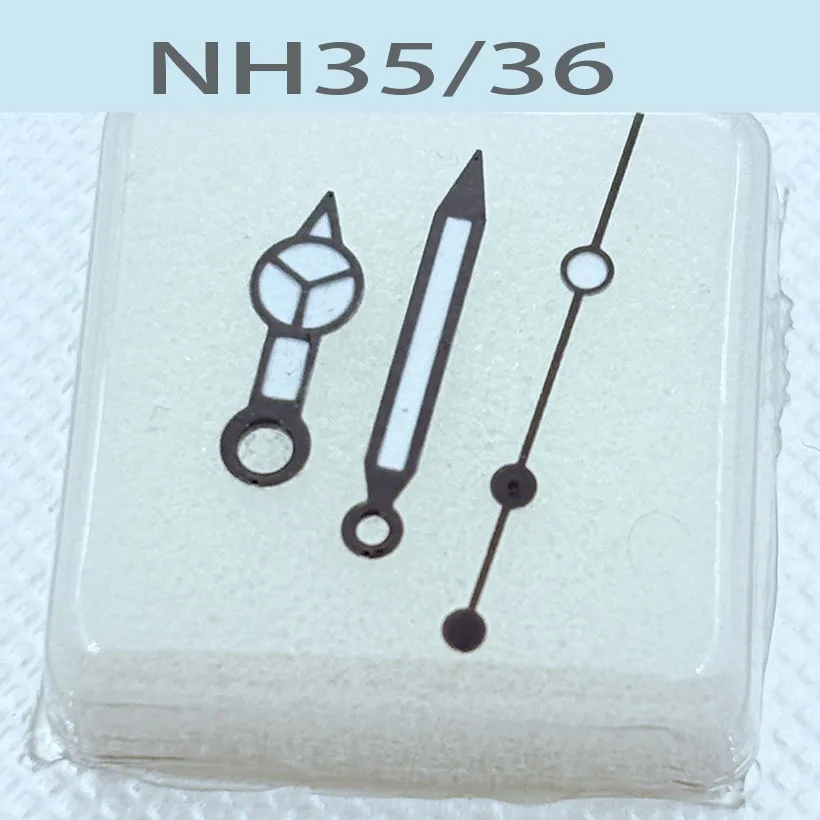 Watch accessories compatible with NH35/NH36 movements, Mercedes Benz colored hands, and luminous hands