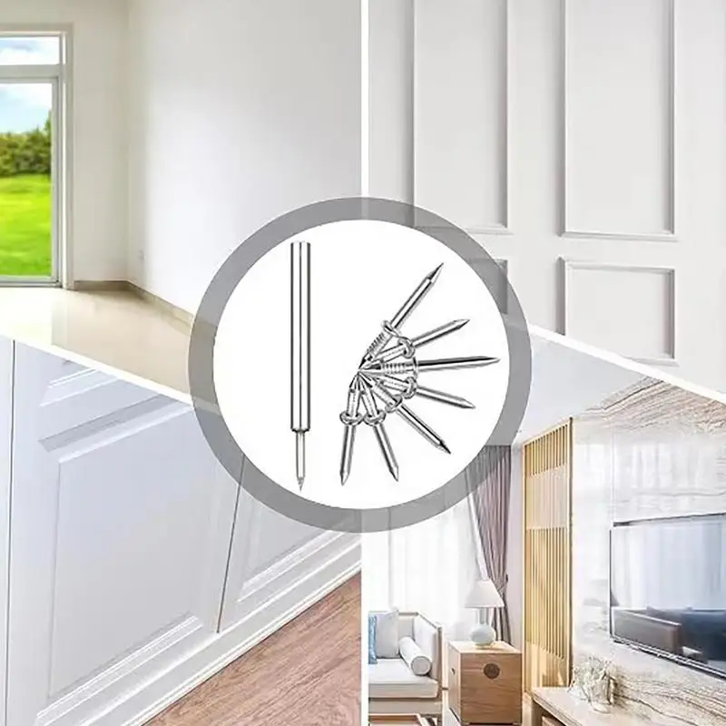 Traceless Rodapé Nails para rodapé e Board, Double-Head Rodapé, Seamless Thread Nail, TV Backdrop