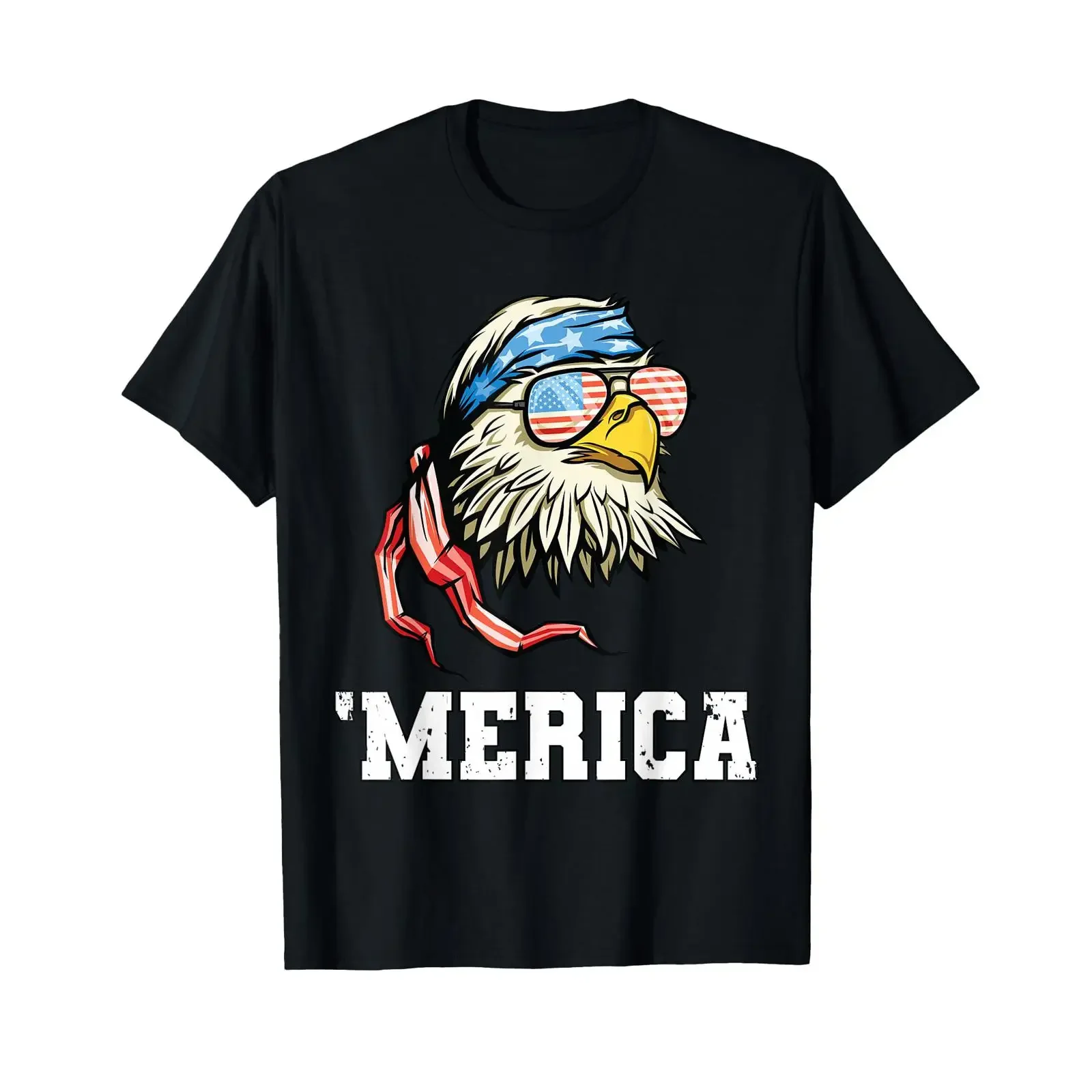 4th of July Merica USA Flag Bald Eagle Patriotic Veteran T Shirt vintage Washed Breathable Stylish designer clothes streetwear