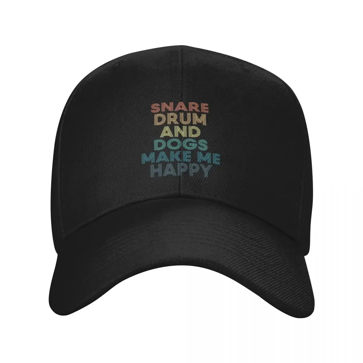 Snare Drum And Dogs Make Me Happy- Gift for Snare drum & Dogs Fans Baseball Cap Rave Sun Cap Golf Men Women's