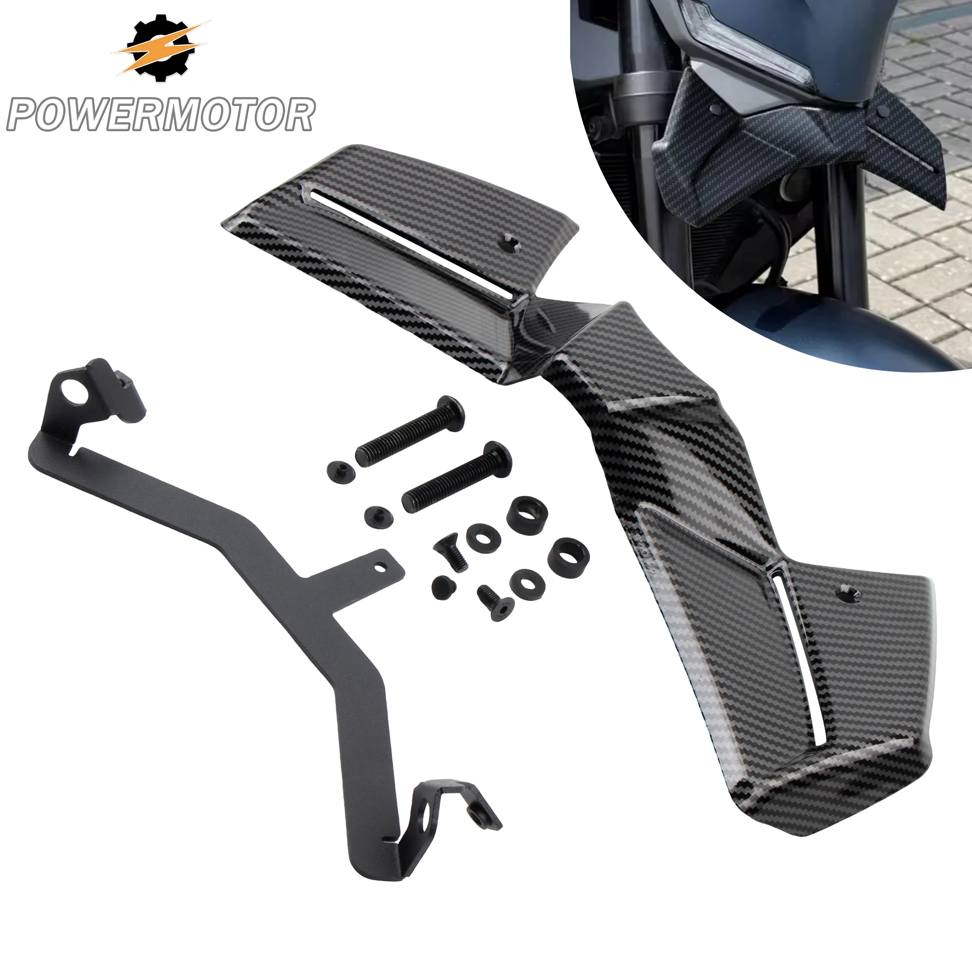 

Motorcycle Front Spoiler Kit For Yamaha MT-09 MT 09 MT09 2024 2025 2026 Supermoto Frontal Spoiler Winglet Aerodynamic Wing Parts