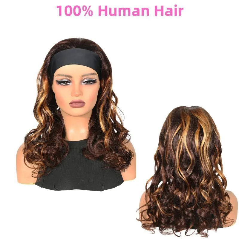 عالية الجودة الأوروبية والأمريكية شعر مستعار شعر حقيقي المرأة الحرير الجليد عقال 3/33 لون آلية الصباغة القبعات المظهر الطبيعي