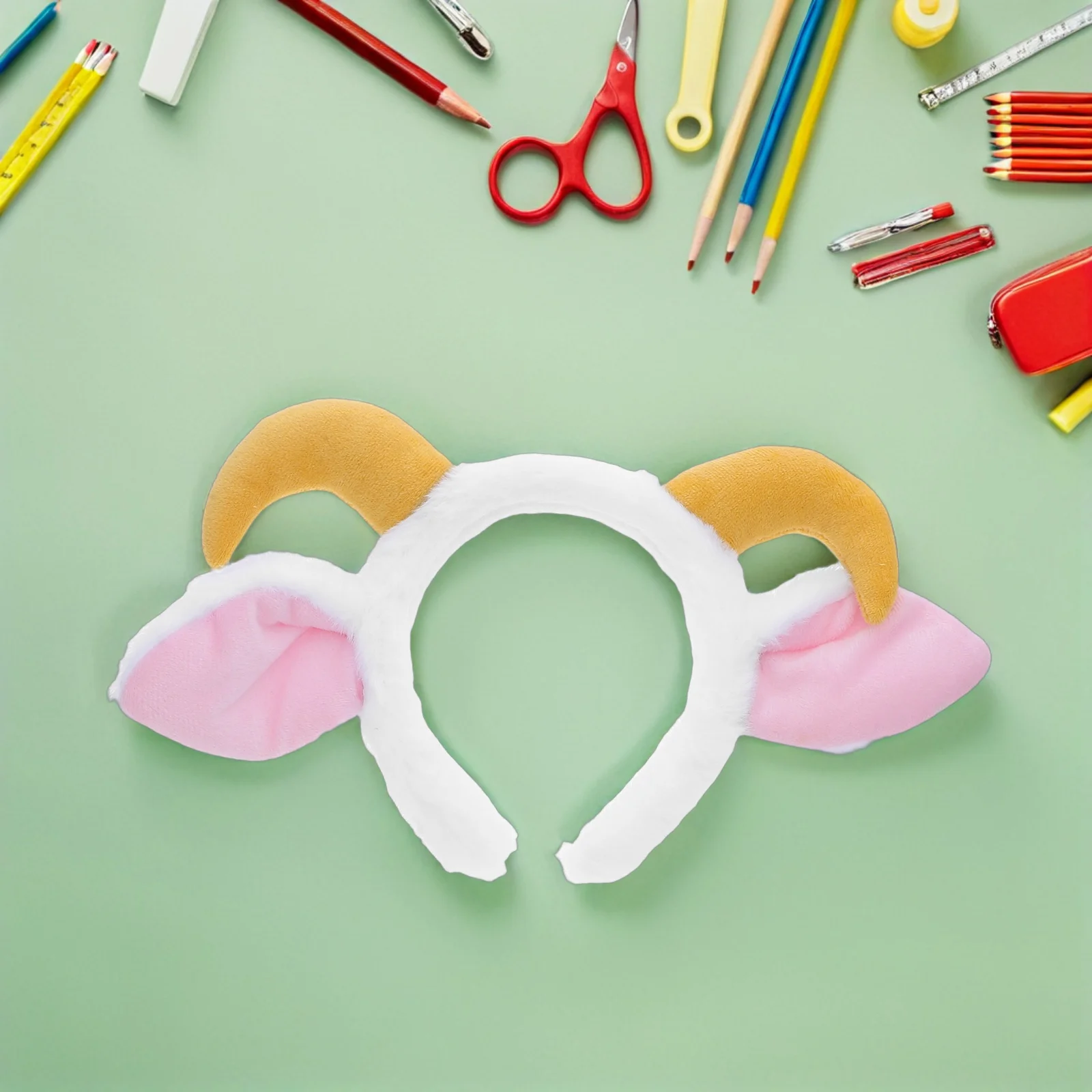 1Set Realistic Sheep Ears Headband Horn Accessory Halloween Christmas Cosplay Party Dress Up Lamb Costume Kids Adults
