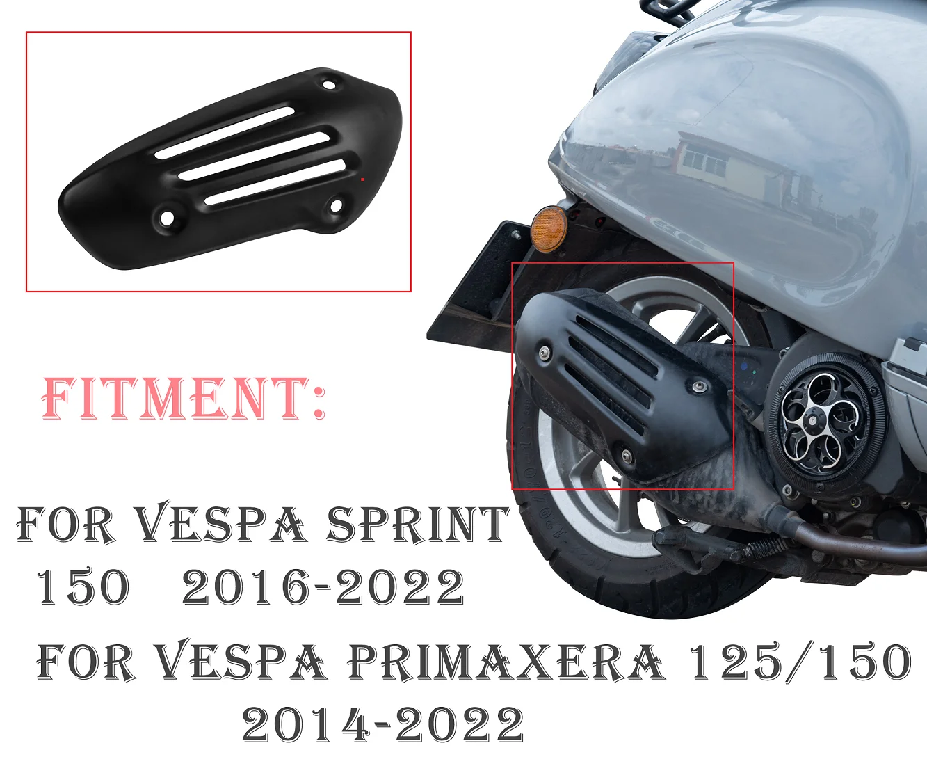 

Primavera 125/150 2014-2022 Motorcycle Exhaust Muffler Cover For Vespa Sprint 150 2016-2022 2021 2020 Heat Shield Covery Guard