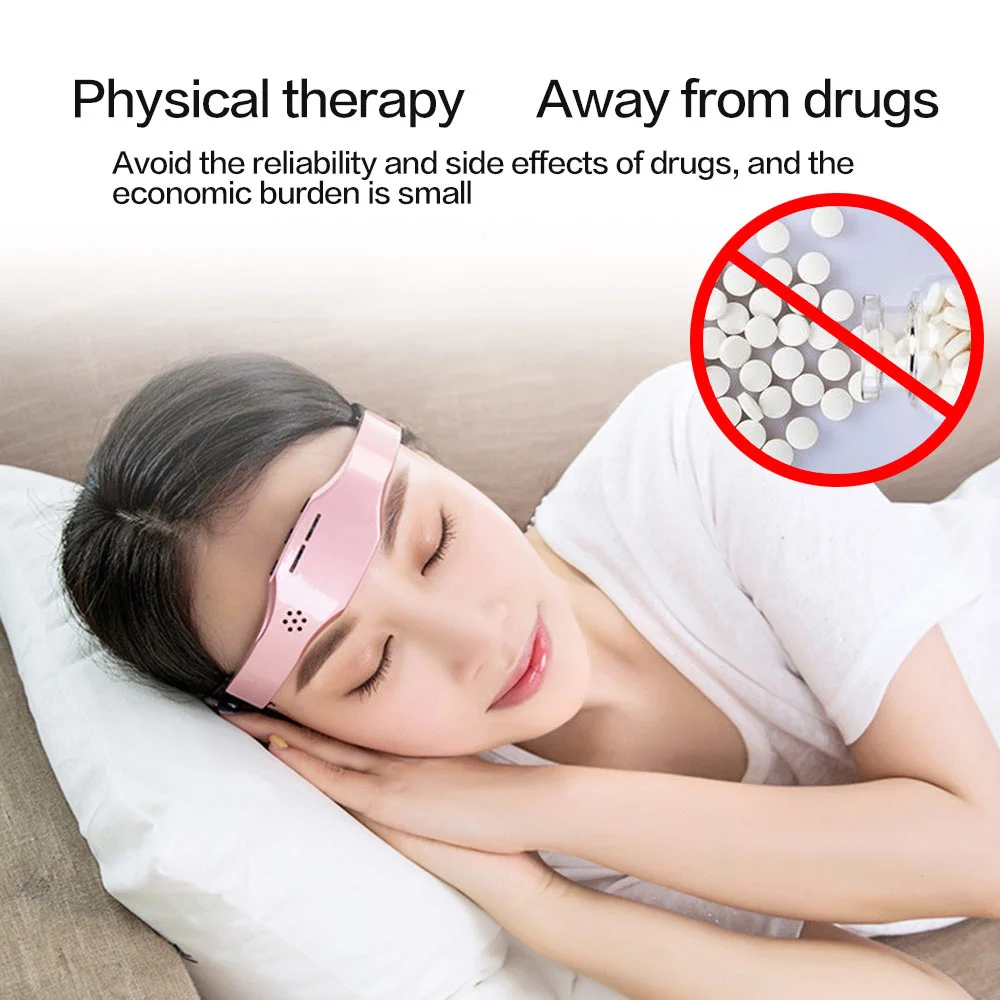 Electric Head Massager Relax Headache Eliminator Aid Therapy Sleeping Device Sleep Monitor Migraine Relief Hypnotic Apparatus