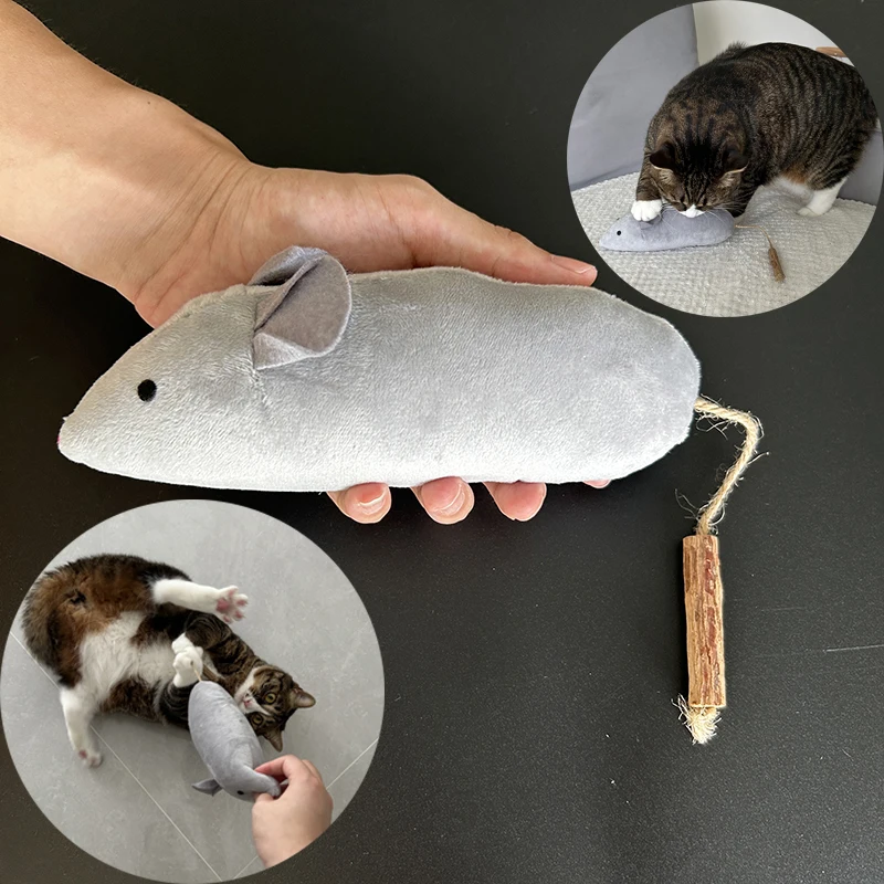 

Interactive Cat Toys Catnip Cat Mouse Toys Plush Catnip-Filled Big Mice Toys Cat Exercise Toy