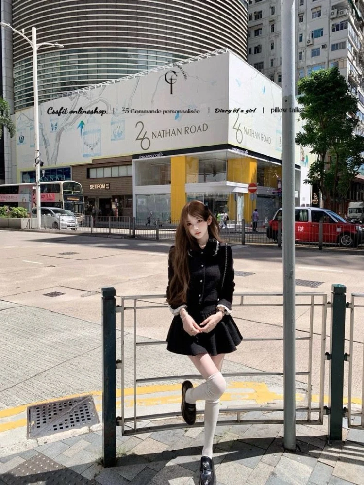 الخريف الأمريكية الرجعية الفرنسية أنيقة المرأة قطعتين مجموعة الكورية موضة مكتب سيدة مجموعة الحلو الأميرة تصميم ملابس امرأة