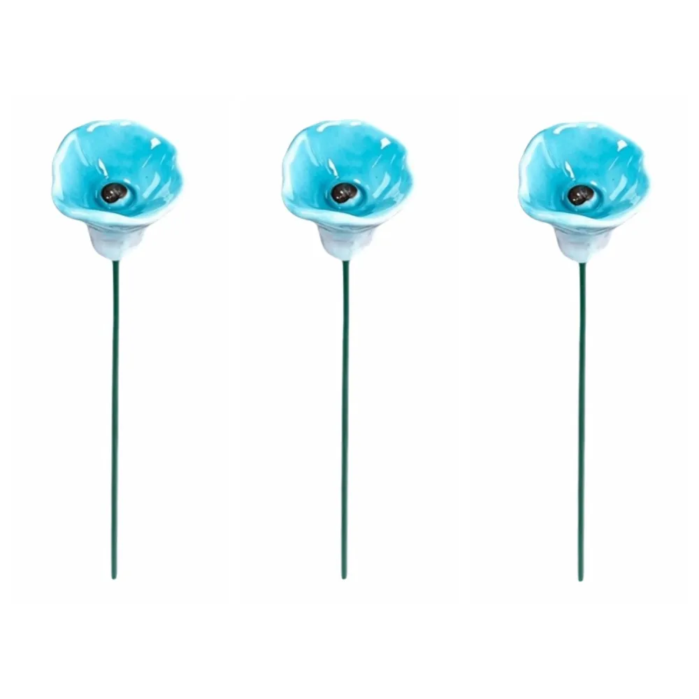 3pcs Ceramic Bee Butterfly Water Dispenser Flower Shaped Garden Decoration Bee Watering Station Multi-function DIY