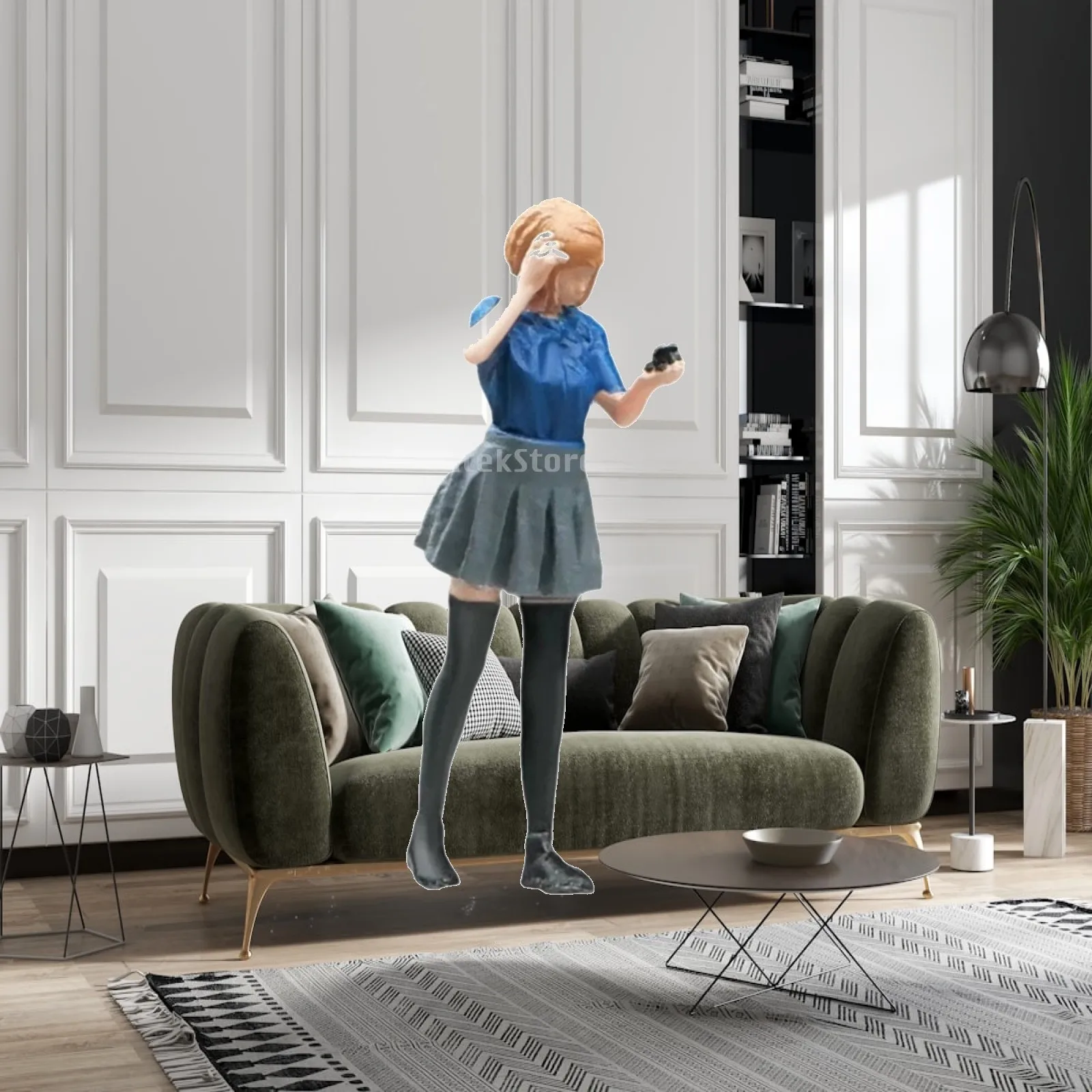 Miniature Girl Figure Painted Scale Girl Figure Figurines Detailed Realistic for Hobbyists, Macro Photography