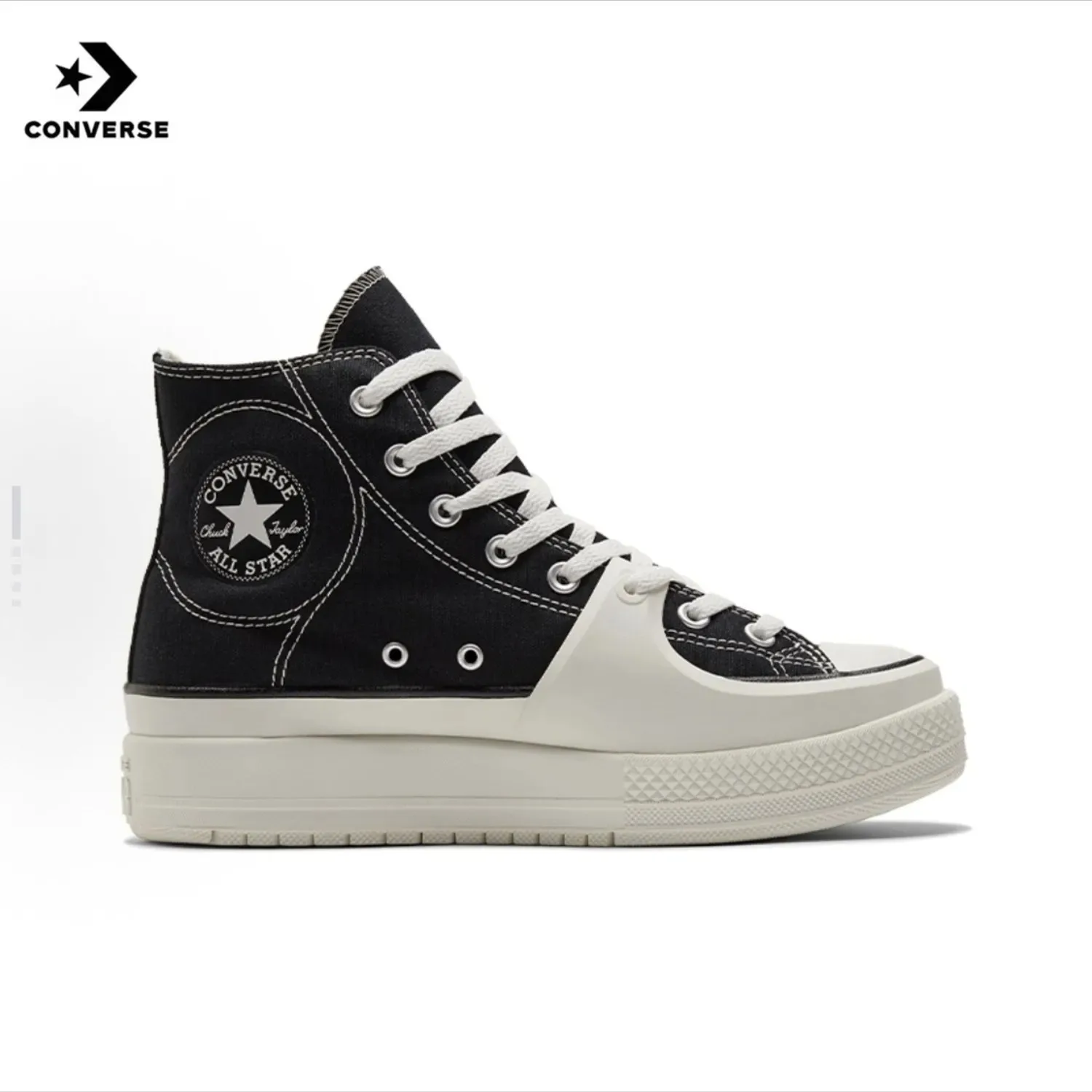 Converse Run Star Hike Ox blanc noir gomme Absorption des chocs résistant à l'usure haut semelle épa