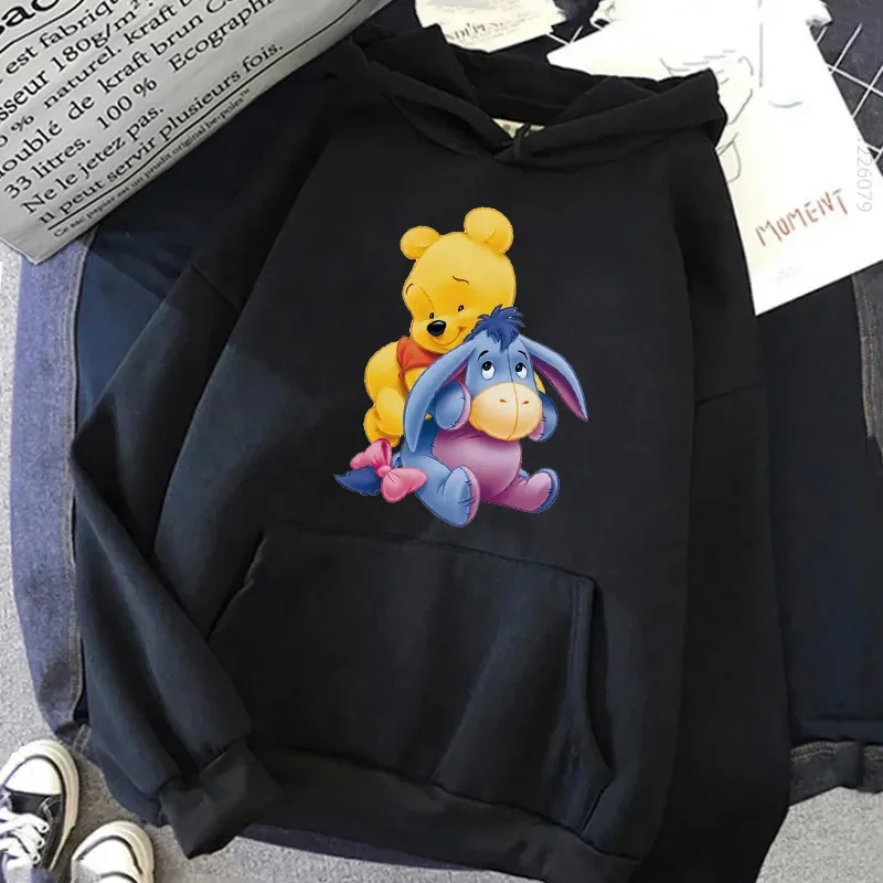 Winnie The Pooh Graphic Printed Hoodies Women Cute Disney Casual Streetwear Sweatshirt Autumn Winter Long Sleeves Pullover Tops