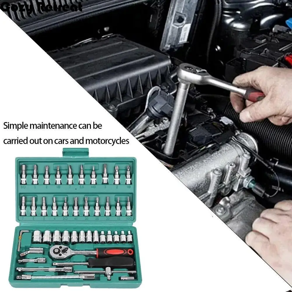 

Strong Toughness Ratchet Wrench Combo Set Wear-resistant Multi-Purpose Home Maintenance Tool Set Anti-slip Durable