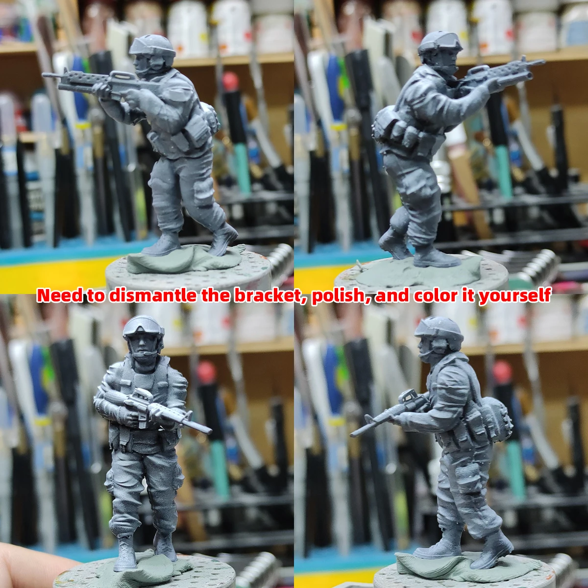 Maßstabsgetreues Miniaturmodell-Set 3D-Harz Moderne US-Armee-Infanteriegruppe im Kampf Soldatenfiguren 8 Stück 1/35 1/48 1/72 – Detail 1