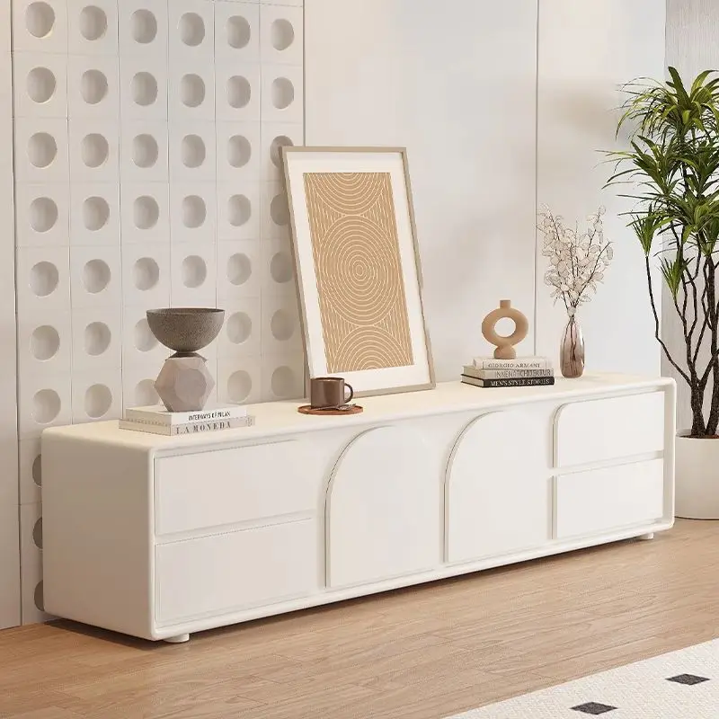 

m 25 French & Cream Wind TV Cabinet Simple Modern Minimal Small Apartment Floor-to-ceiling Living Room Home TV Cabinet m