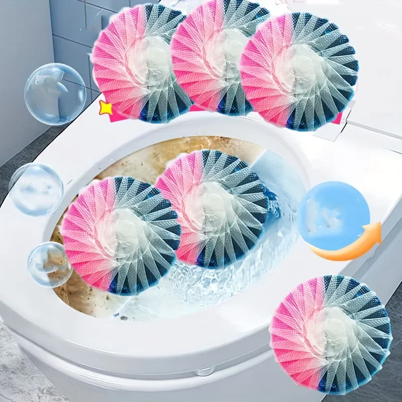 New Toilet Bowl Cleaner, Toilet Flush Tank Blue Bubble Set Yellowing and deodorizing,Long-Lasting Fresh Cherry Blossom Fragrance