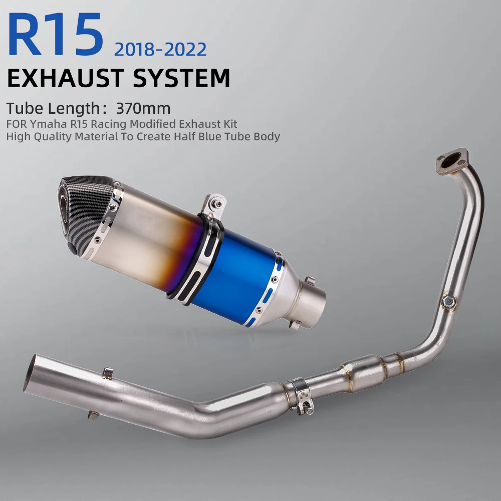 Slip On For Yamaha YZF R15 V3 MT-15 2019 2021 Motorcycle Exhaust System Escape Modified Front Link Pipe With Catalyst Connection