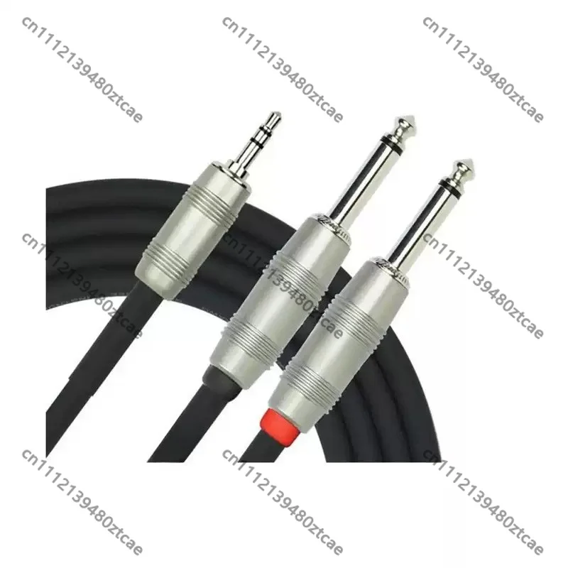 3.5mm 3-Core Male To Dual 6.35mm Mono Audio Splitter Cable 1 To 2 Instrument Audio Connection Wire