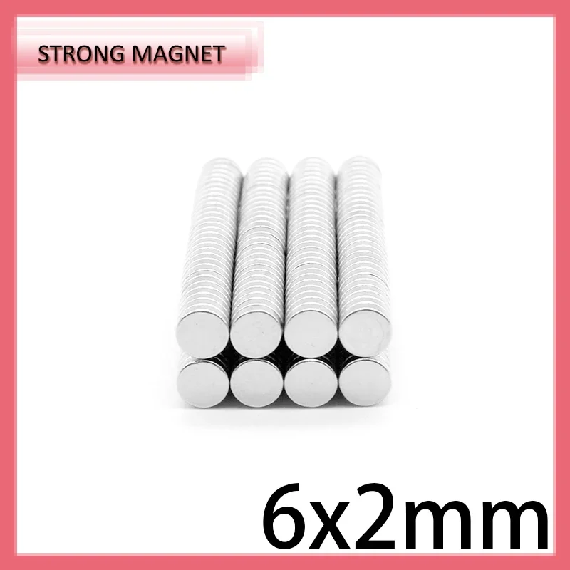 1000PCS 6x2 Mini Small Round Magnets Strong 6mm x 2mm N35 Circular Permanent Neodymium Magnet Disc 6x2mm 6*2