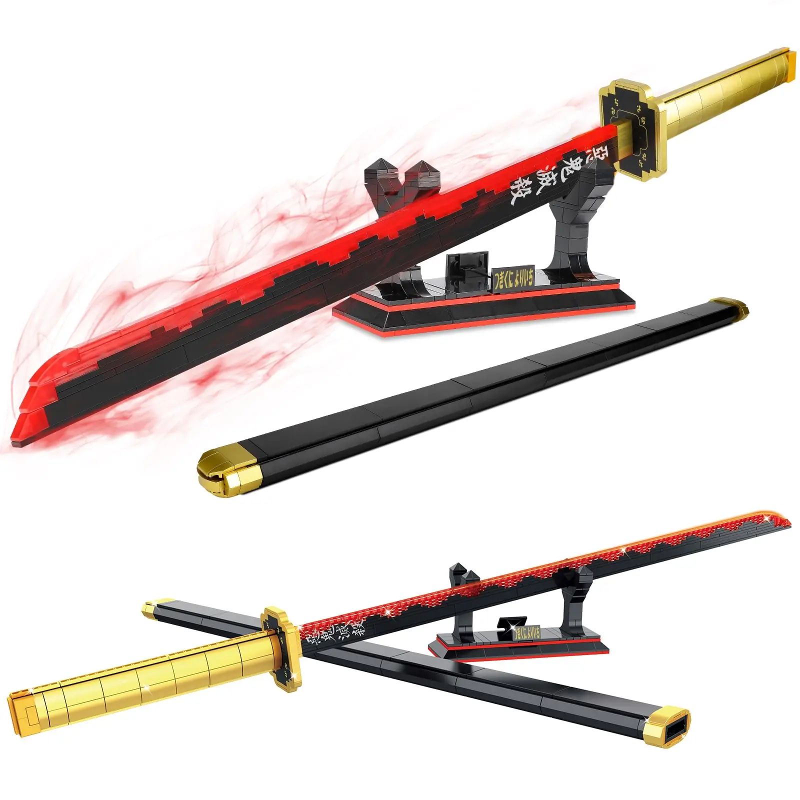 

606+PCS Anime Sword Model Building Blocks Swordsmen Simulation Katana Samurai Knife Weapon Assemble Bricks Toys Kids Gifts