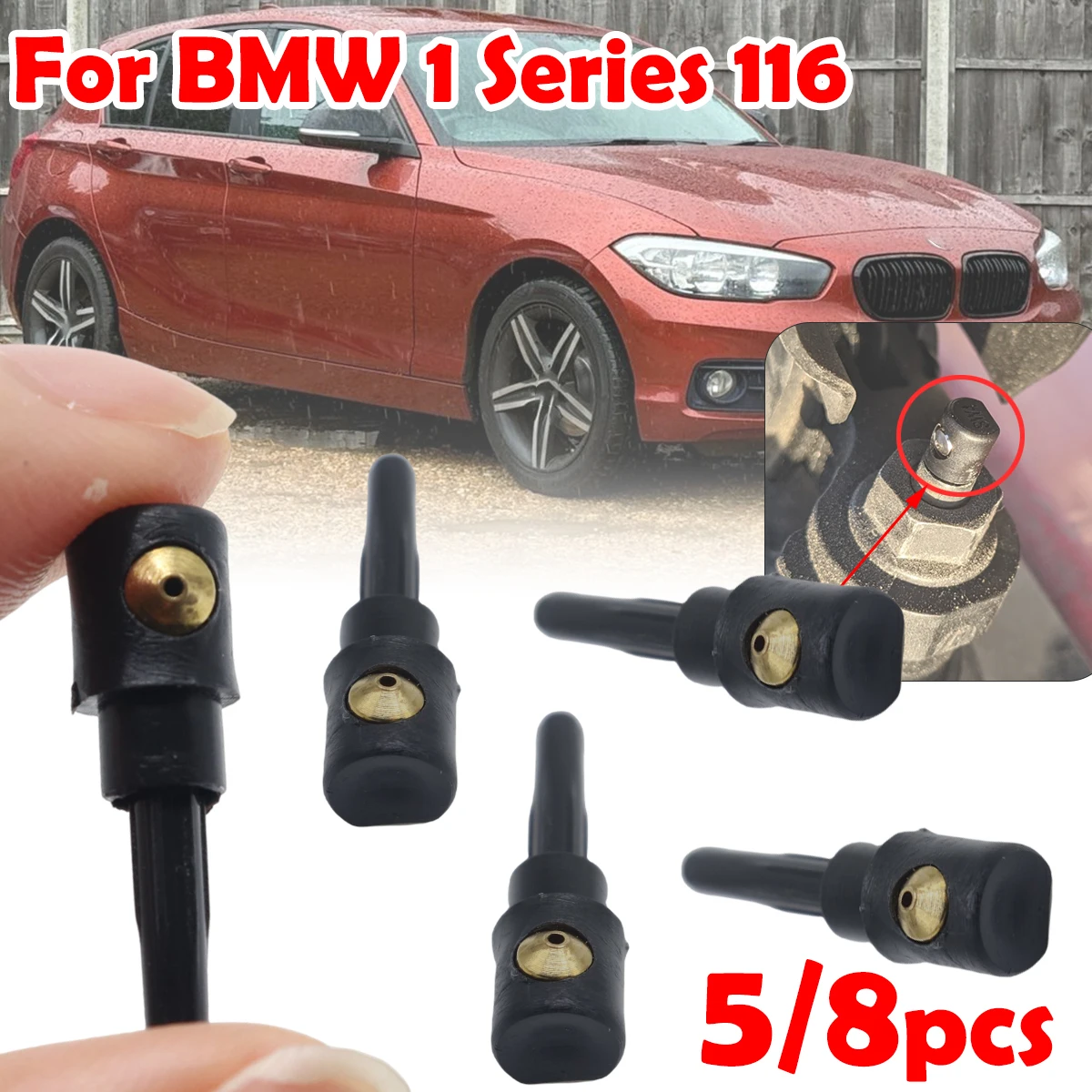 

5 / 8pcs For BMW 1 Series 116 Rear Windscreen Wiper Nozzle Washer Sprayer Jet Plastic Car Accessories Replacement 3B9955985A