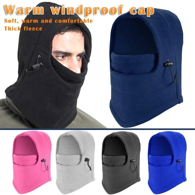 Winter Warm Cap Balaclava Neck Warmer Windproof Thermal Fleece Hooded Beanie Hat for Men Women Face Mask Bike Cycling Ski Hiking