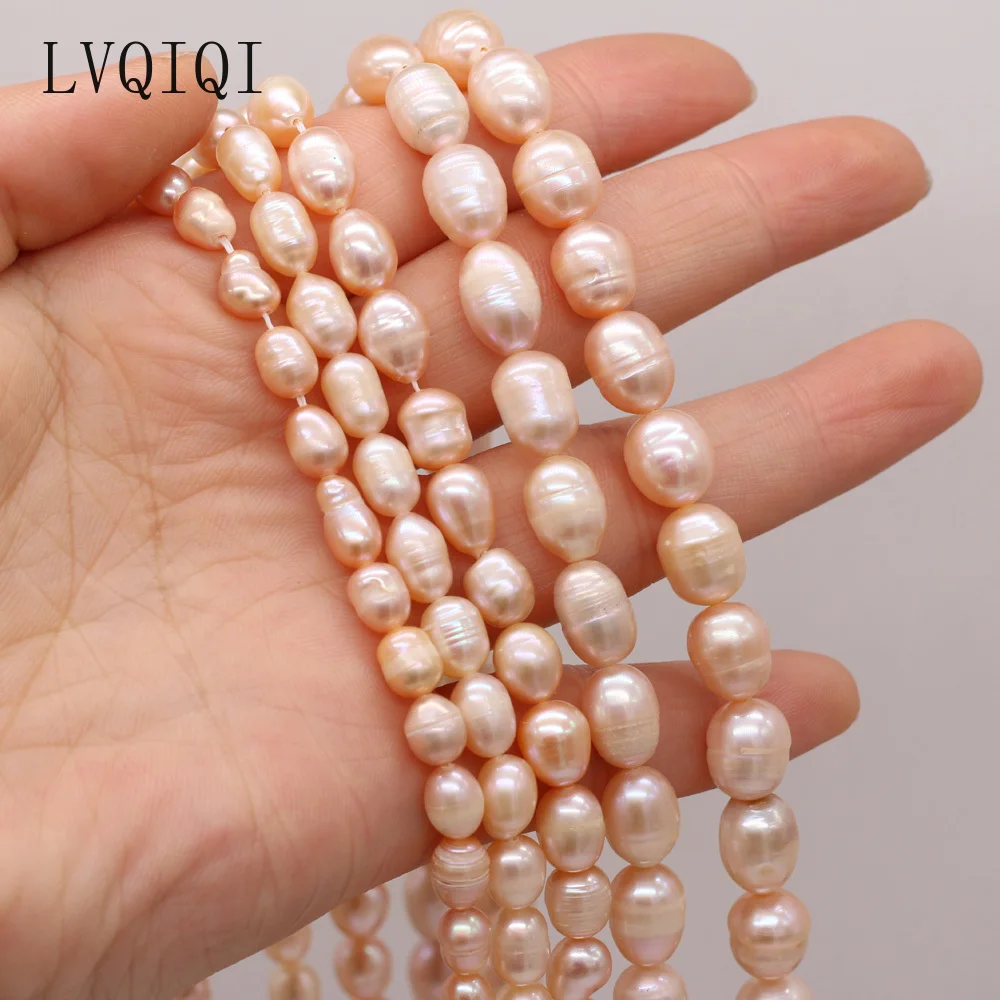 Natural Freshwater Pearl Beads Rice Shape 100% Real Pearls Bead for Jewelry Making DIY Women Bracelet Necklace Earrings