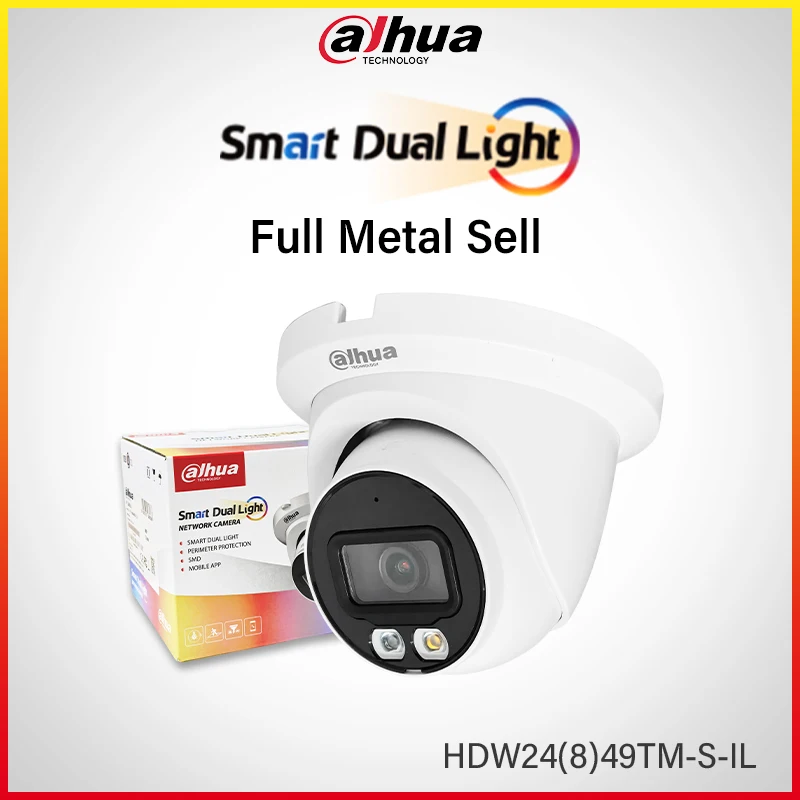 

Dahua 4MP 8MP Outdoor Full Color Camera Samrt Dual Light Security CCTV Metal Sell Human Detection HDW2449TM-S-IL HDW2849TM-S-IL