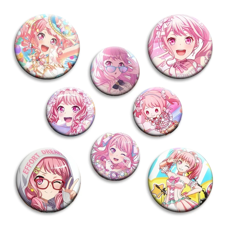 32/50mm Cute BanG Dream Aya Maruyama Enamel Pins Cartoon Role Playing Game Peripheral Badge Round Brooch Bag Clothes Decor Gifts