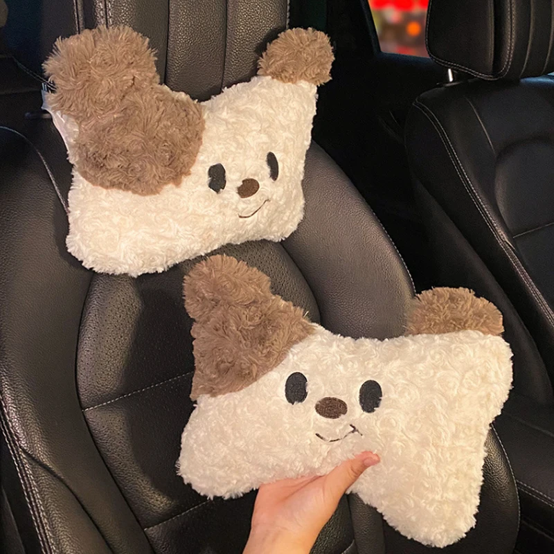 Cartoon Hond Autostoel Hoofdsteun Taille Kussen Leuke Reizen Universele Nekkussen Auto-interieur Accessoires Neksteun Kussen