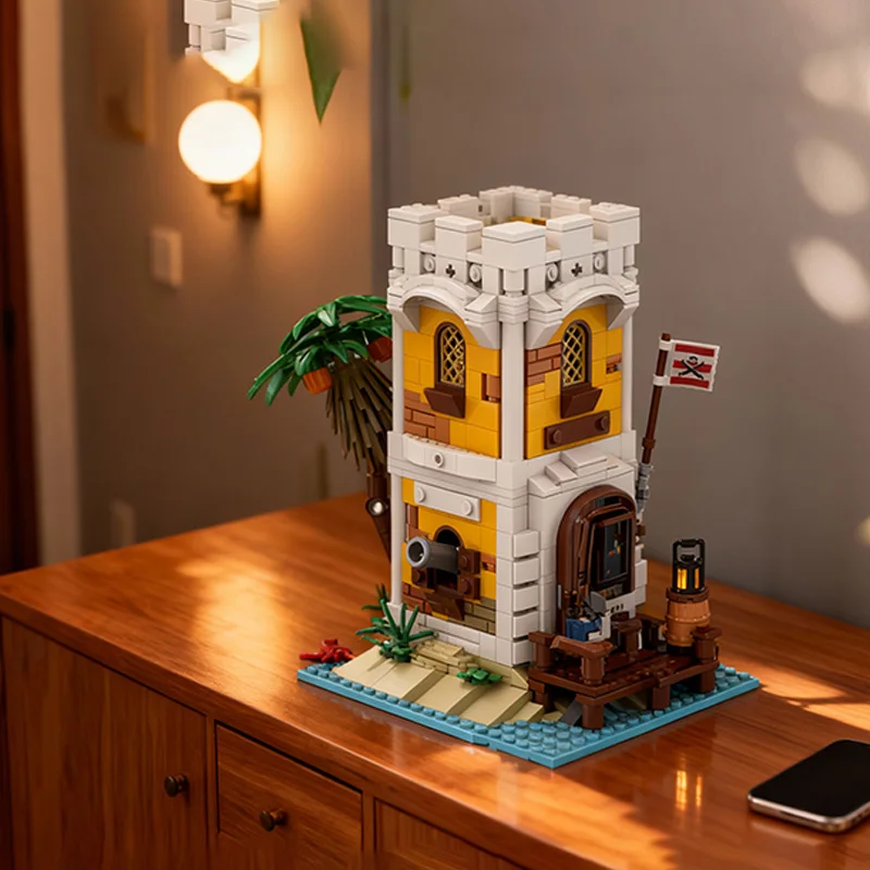 512pcs MOC Imperial Cannon Remake Pirates Model Building Blocks Room Accessories, Home Decor Bookshelf Display Gift For Adults