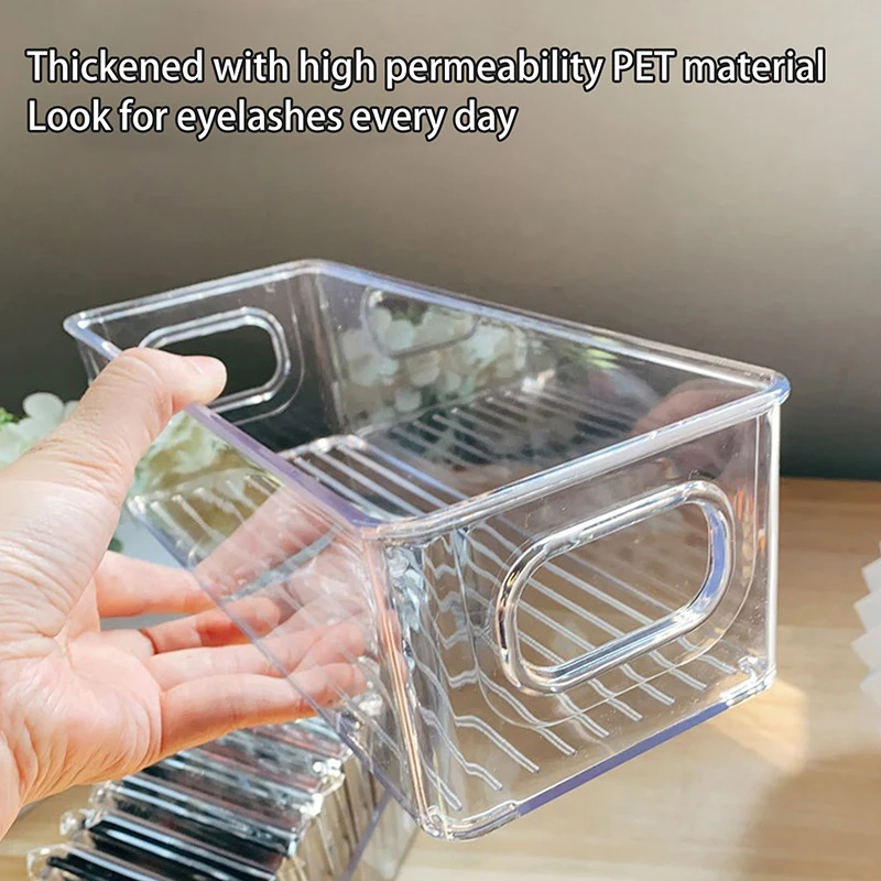 1Pcs Transparent Eyelash Storage Box Makeup Organizer False Eyelashes Glue Pallet Holders Grafting Eyelashes Extension