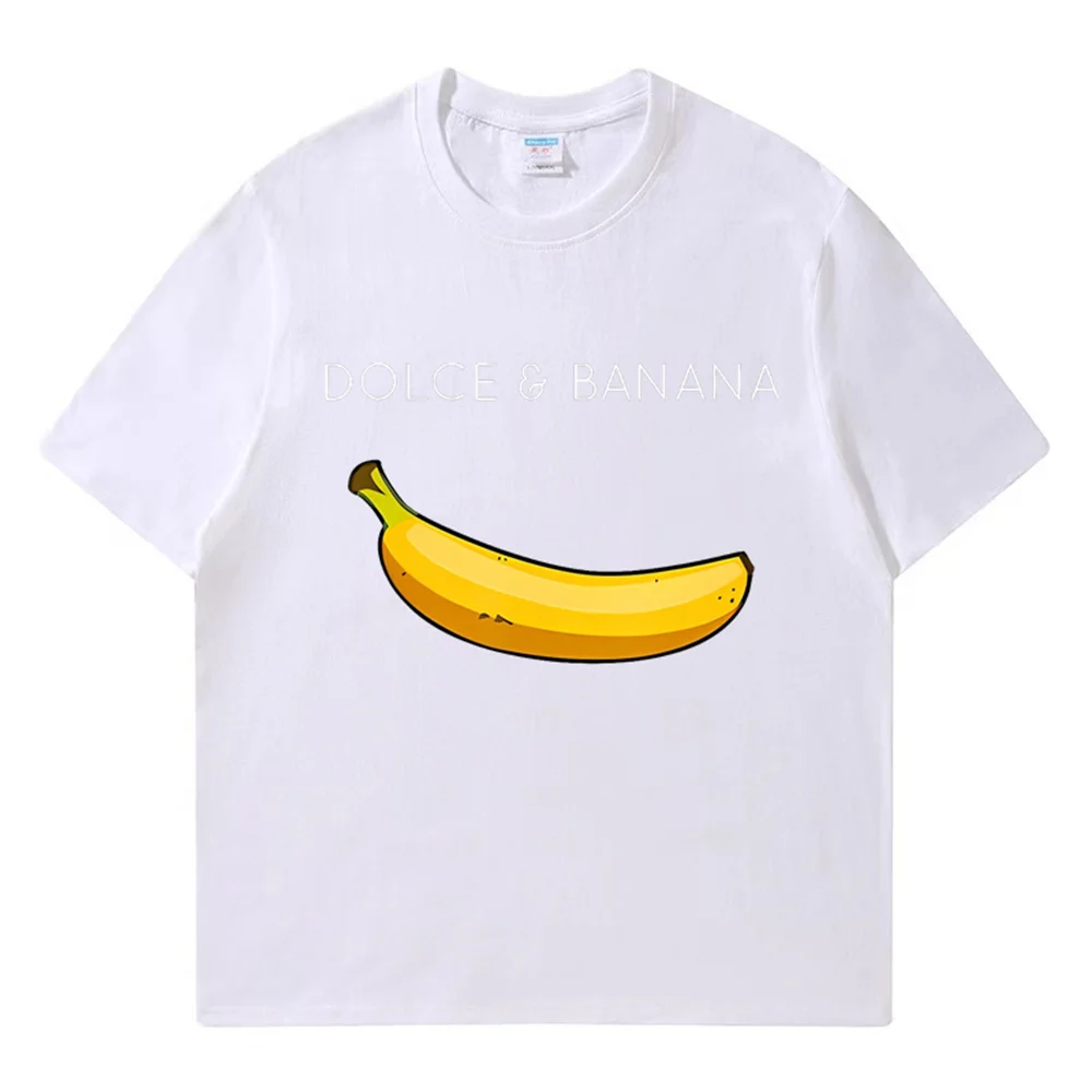 Banana Print Summer Fashion High Quality 100% cotton breathable Comfortable T-shirt Outdoor men\'s top casual fashion street wear