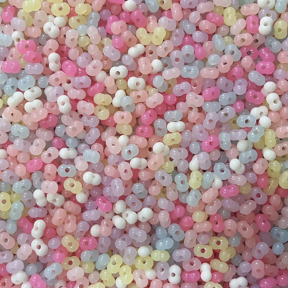 20g 4x8mm Acrylic Peanut Charm Seed Beads Mixed Color Loose Spacer Bead For Jewelry Making DIY Necklace Bracelet Handmade Sewing