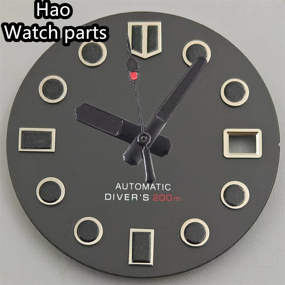 Стерильный циферблат BLIGER, 29 мм, черный, белый, зеленый, красный циферблат с набором стрелок, подходит для механизма NH35, подходит для заводной головки на 3 часа, заводная головка на 3,8 часа