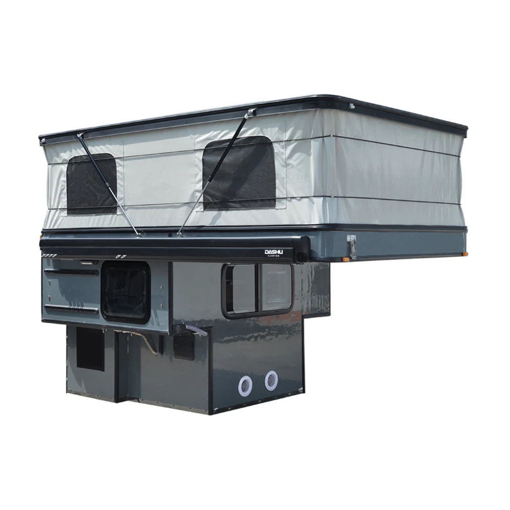 Off-Road RV Pop up Truck Camper Shell Slide on Pick up Expedition Ute Camper Bed Topper Tent Canopy for Camping Travel