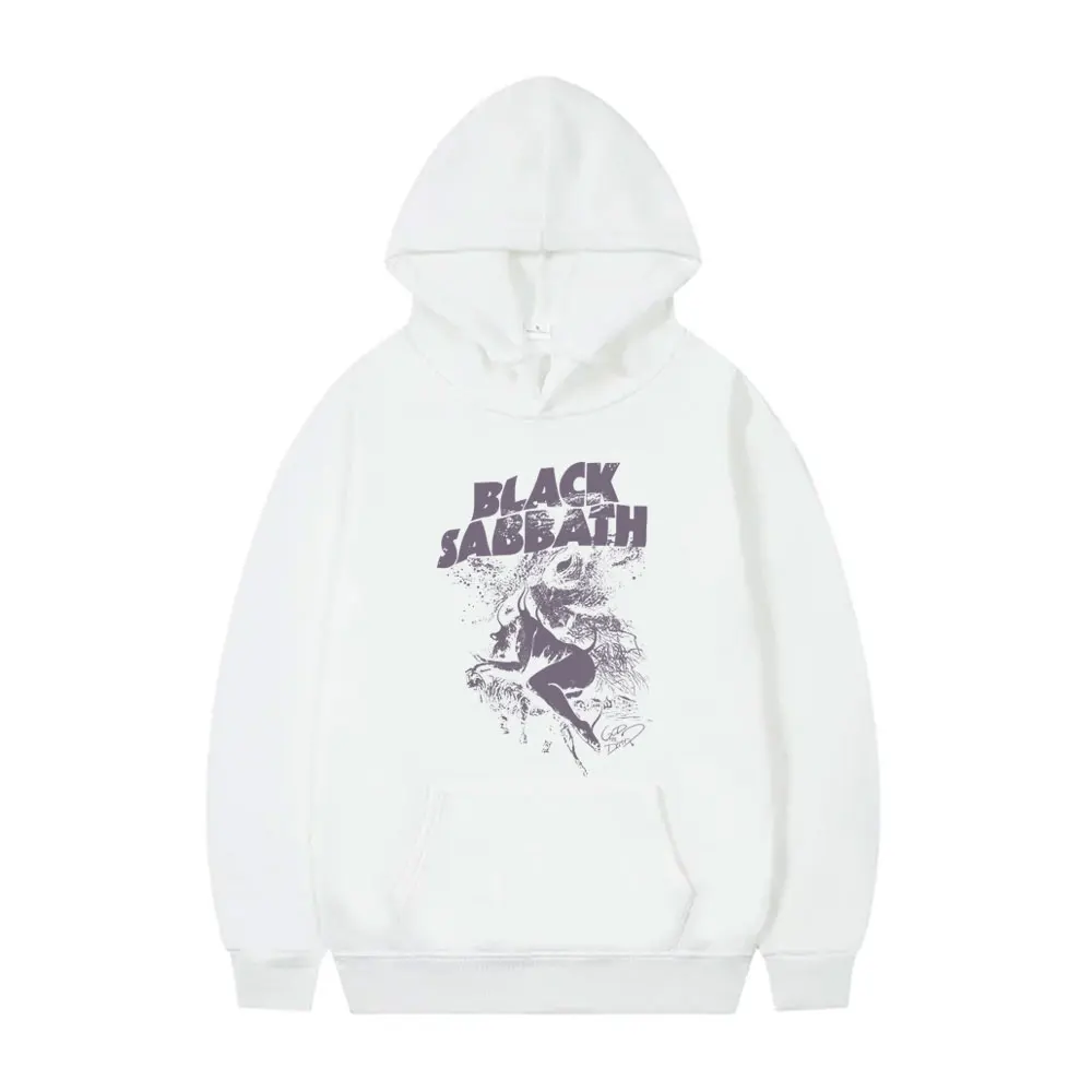 Rock Band Black Sabbath Vintage Hoodie Ozzy Osbourne Pullover Hoodies Men Women Heavy Metal Merch Oversized Hooded Sweatshirt