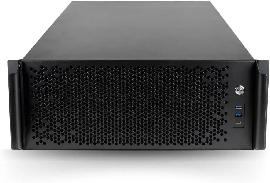 Quiet Rackmount Computer (4.3-5.7GHz Ryzen 9 9950X CPU, RTX 5080, 64GB RAM, 2TB SSD, W11 Pro) - 4U Rack Mount Server