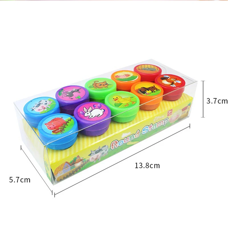 10 szt. Dziecięce, różne znaczki samotuszujące z motywem uśmiechniętej buźki, do samodzielnego tworzenia, scrapbookingu, malowania, albumów fotograficznych, dekoracji artystycznych.