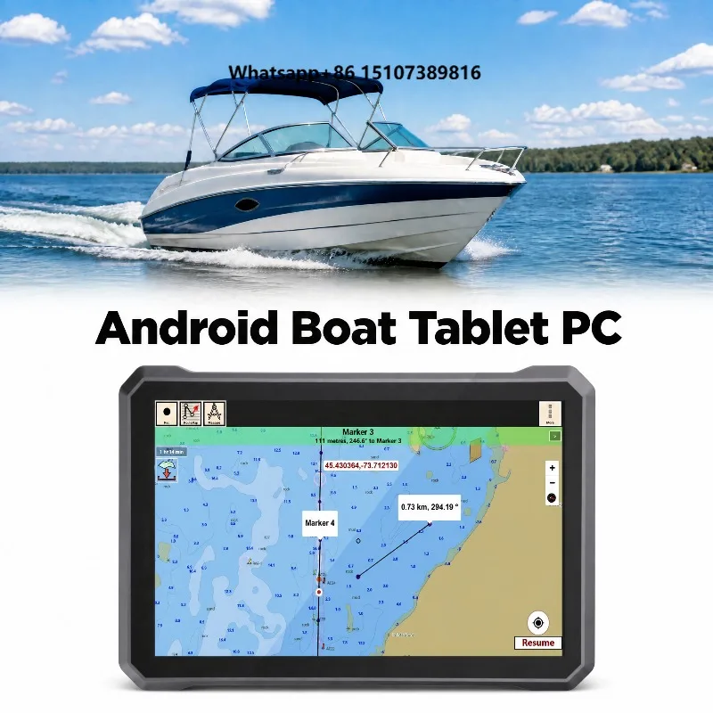 High Quality 10.1-Inch Marine Tablet 1000 Nits Sunlight Readable Display IP68 Waterproof High Precision Navigation 12 Months