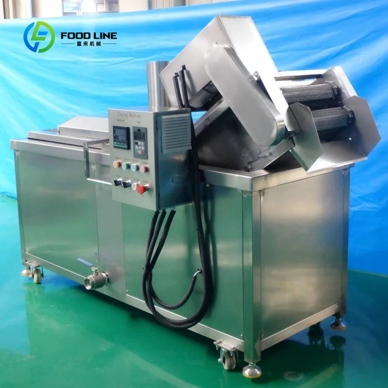Customized Industrial Automatic Potato Crispy Chips French Fries Continuous Deep Fryer Groundnut Frying Machine