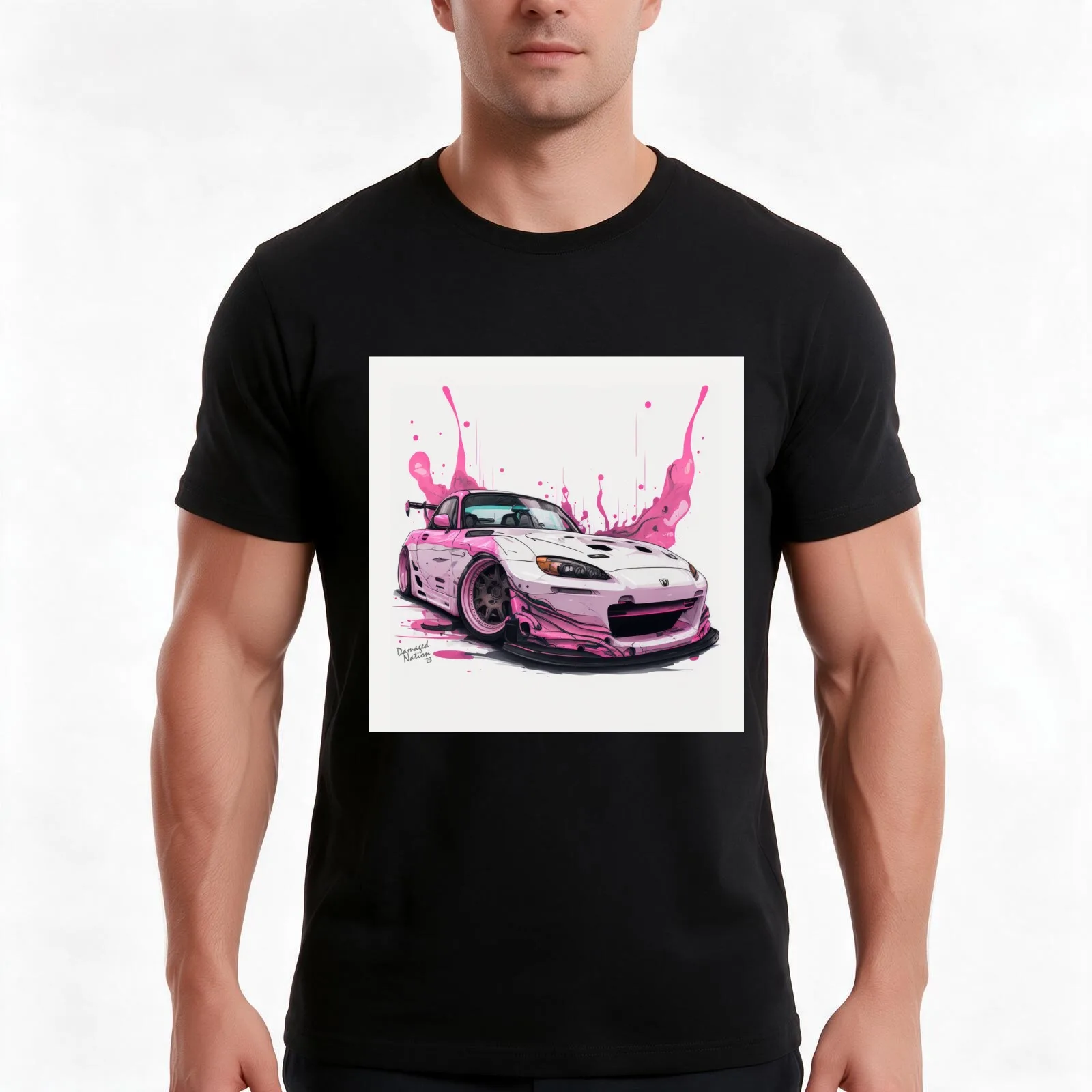 2001 S2000 - watercolor T-Shirt, Summer Casual Cotton Tee, Oversized Streetwear Tops, Vintage Graphic Print, Unisex Men Women