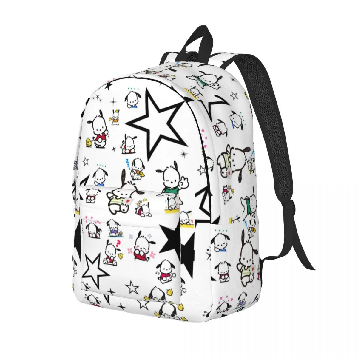 Custom Pochacco Cute Cartoon Travel Canvas Backpack Men Women School Laptop Bookbag College Student Daypack Bags