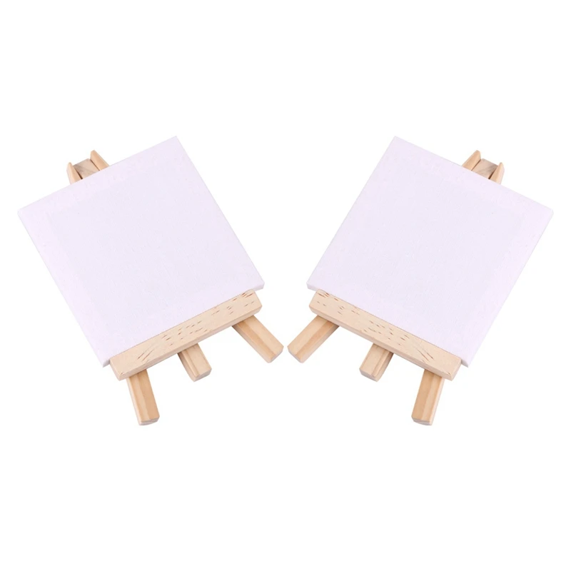 

72Set Artists 5 Inch Mini Easel +3 Inch X3 Inch Mini Canvas Set Painting Craft DIY Drawing Small Table Easel Gift