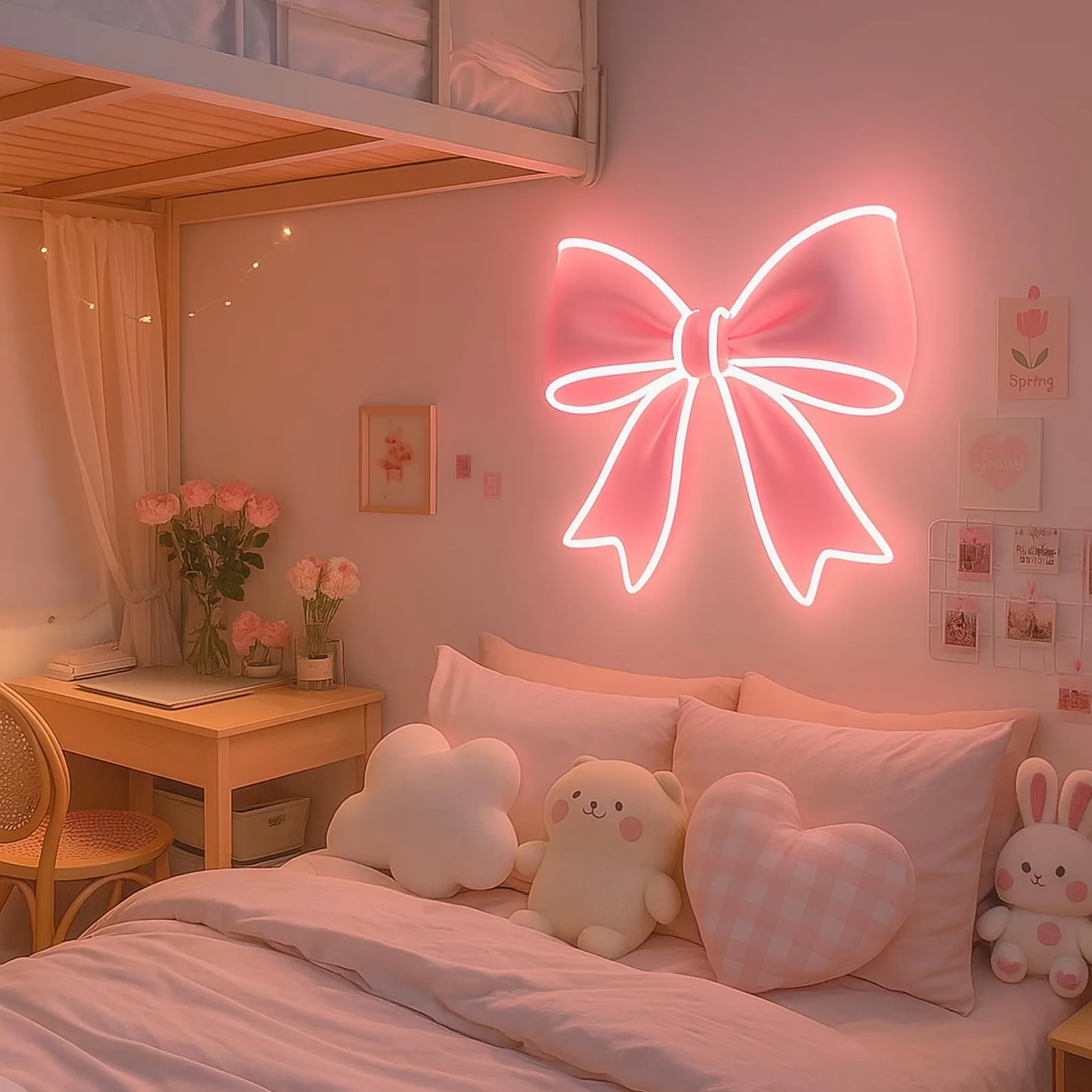 

Pink Bow Neon Sign Custom Wall Decor, Neon Sign Bedroom Decor, Pink Trendy Wall Art,Personalized Birthday Gift for Her
